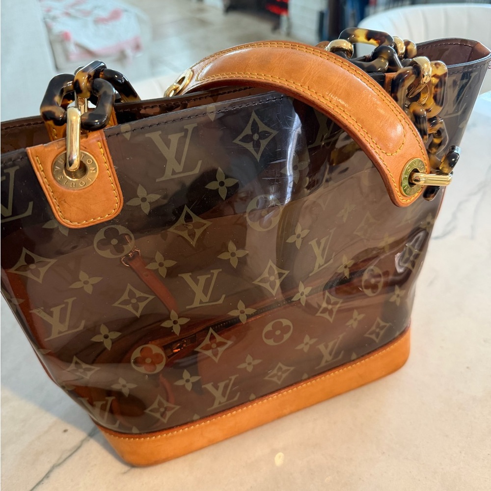 Louis Vuitton Brown Monogram Tote Bag Jelly Style Rare Vintage